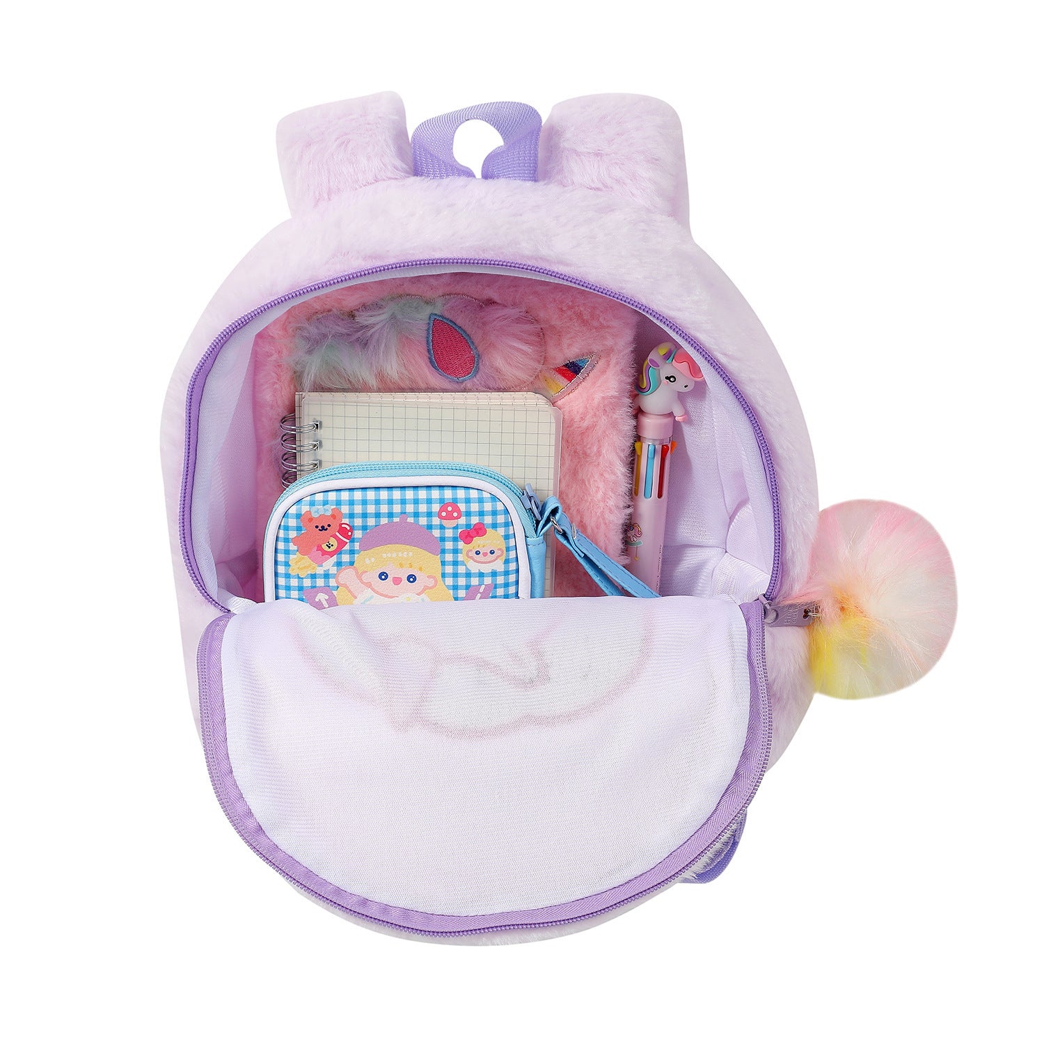 Fluffy unicorn outlet backpacks