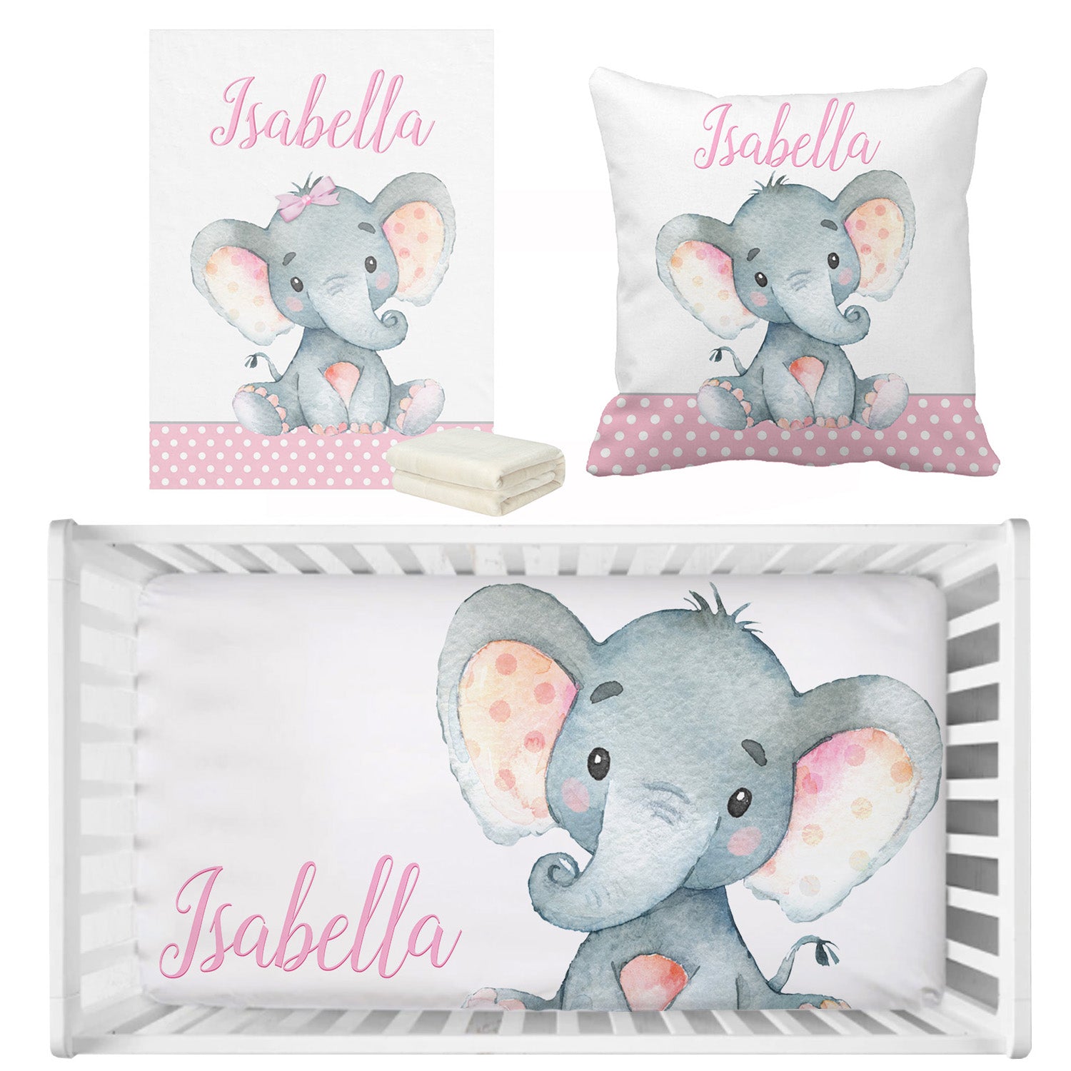 Personalized Baby Bedding Set Bamboo Fitted Sheet Pillow Cover Fl gigglyyears