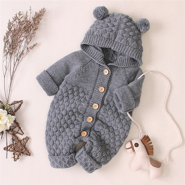 Knitted baby shop girl romper